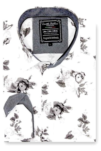 Heren Overhemd - Floral Design - Wit