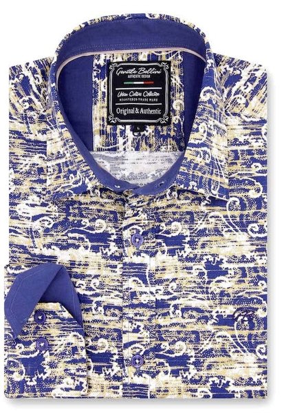Heren Overhemd - Art Of Ornament - Blauw
