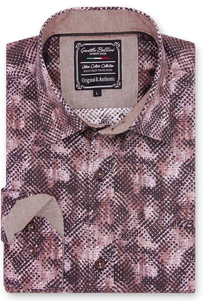 Heren Overhemd - Reptile Skin - Bordeaux