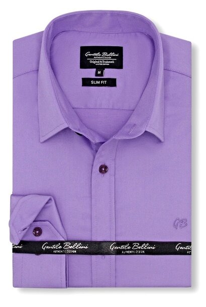 Heren Overhemd - Luxury Plain Satin - Paars
