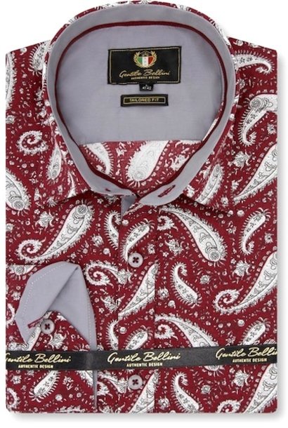 Heren Overhemd - Paisley Shirt  - Rood