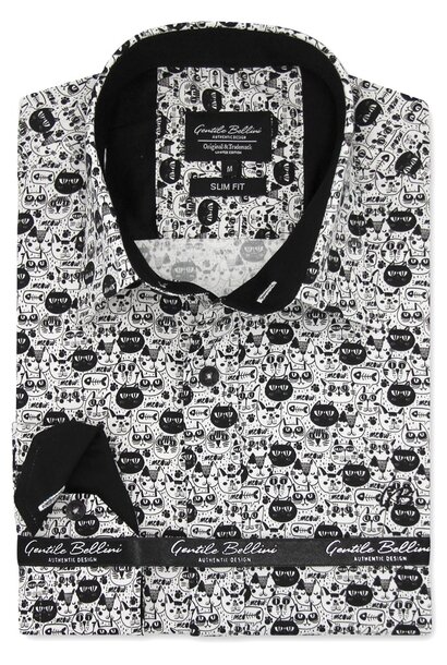 Heren Overhemd - Black Cat Satin - Wit