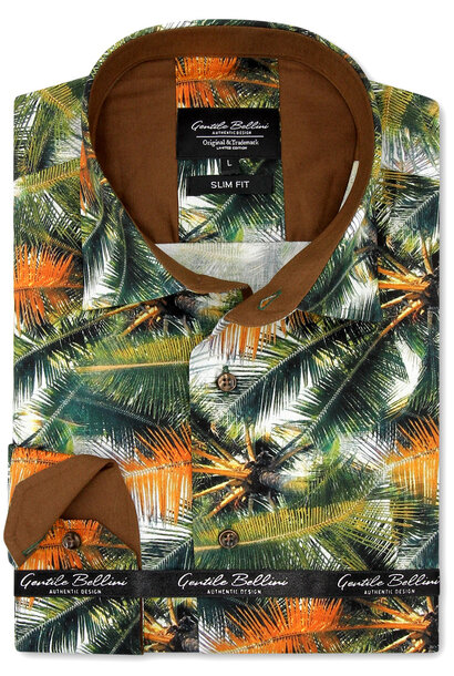 Heren Overhemd - Tropical Print - Groen