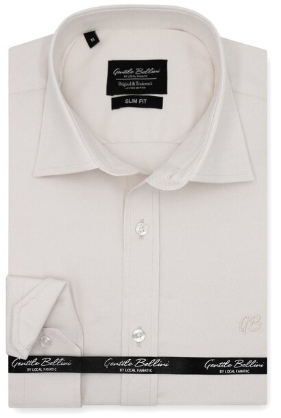 Heren Overhemd - Plain Oxford Shirts - Beige