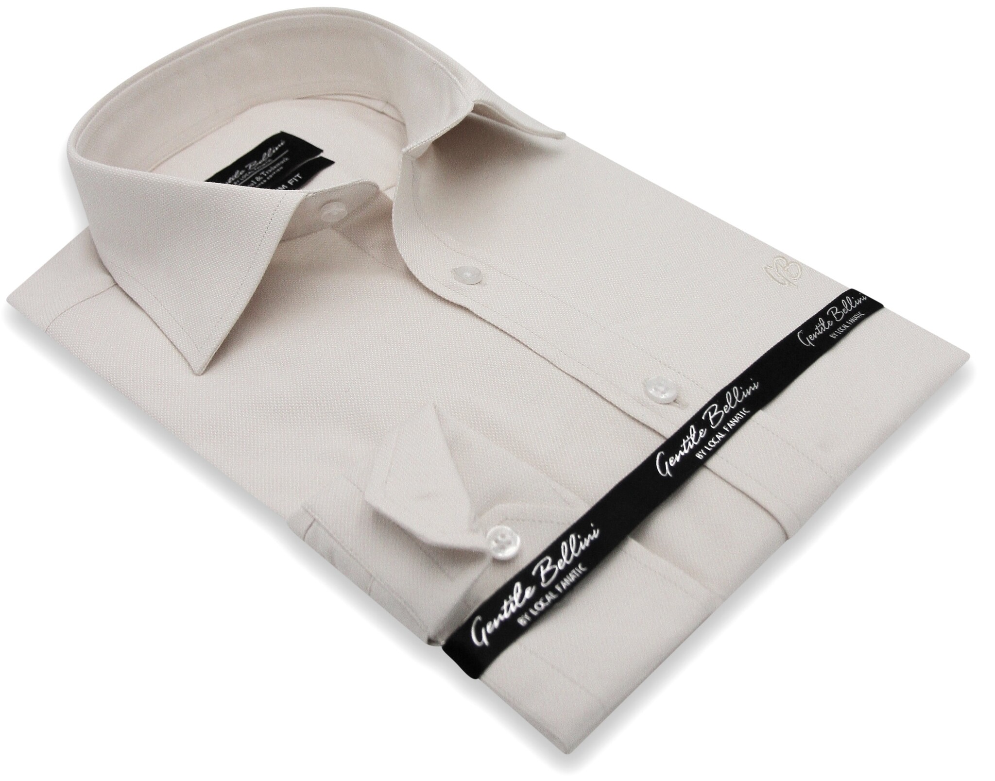 Heren Overhemd - Plain Oxford Shirts - Beige-3