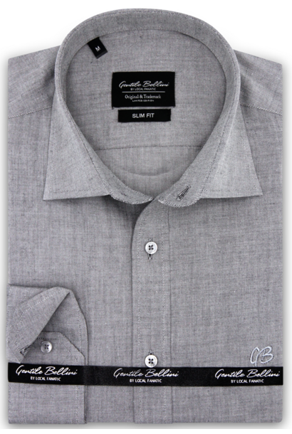 Heren Overhemd - Plain Oxford Shirts - Grijs