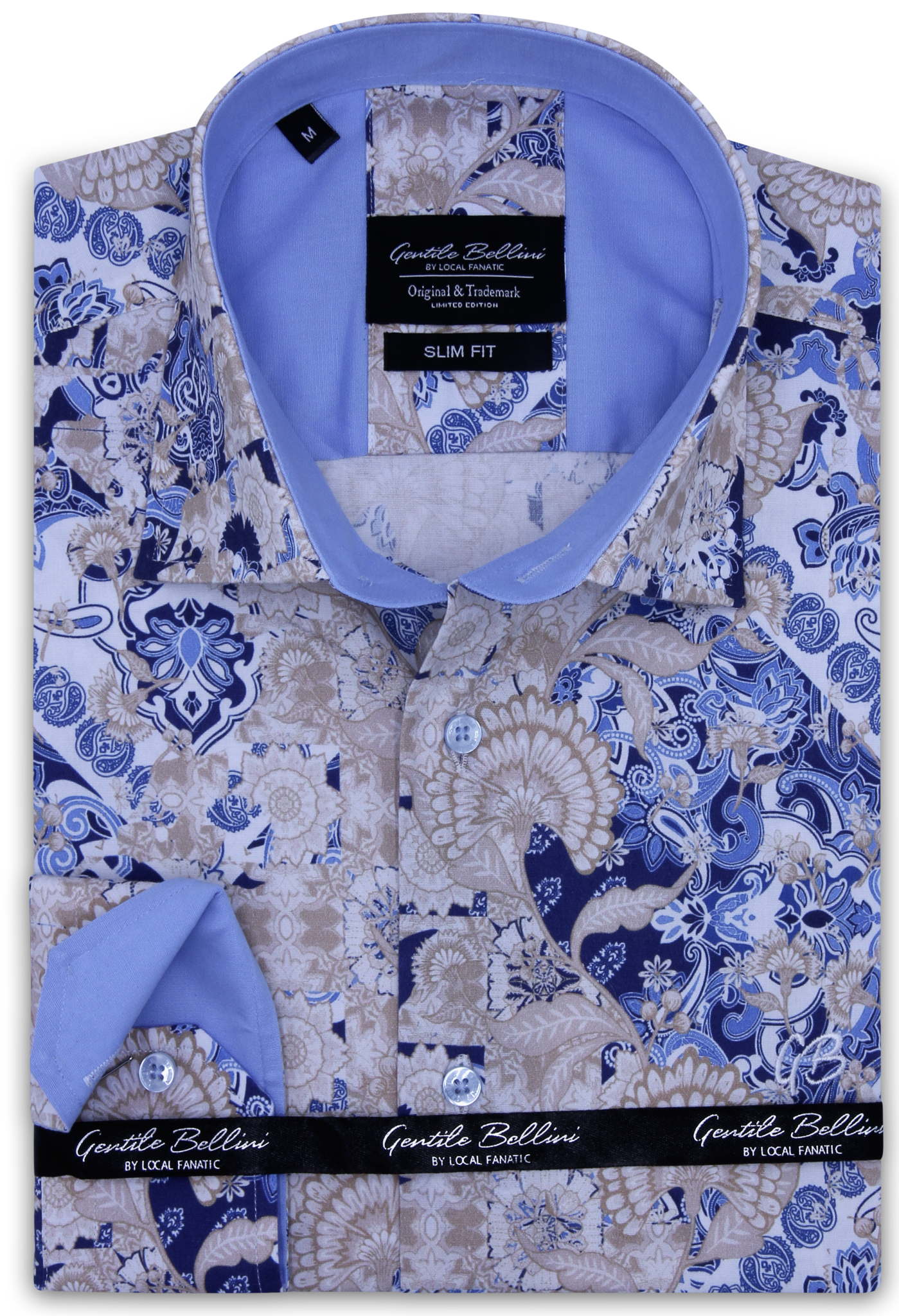 Heren Overhemd - Paisley Premium - Blauw-1