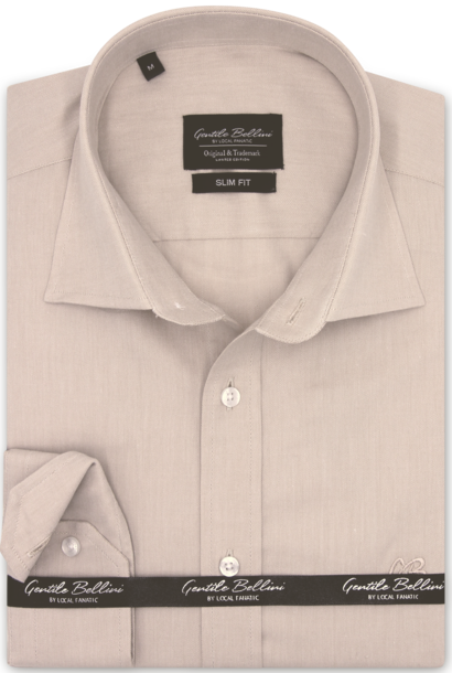 Heren Overhemd - Plain Oxford Shirts - Licht Bruin