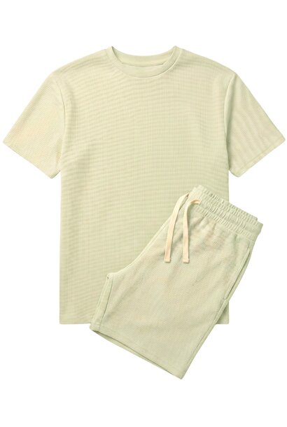 Zomerset Heren - Oversized T shirt en Shorts Heren - Twinset - GB-918 - Beige