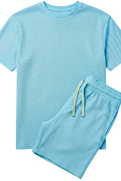 Zomerset Heren - Oversized T shirt en Shorts Heren - Twinset - GB-918 - Turquoise