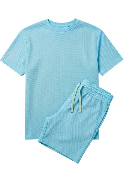 Zomerset Heren - Oversized T shirt en Shorts Heren - Twinset - GB-918 - Turquoise