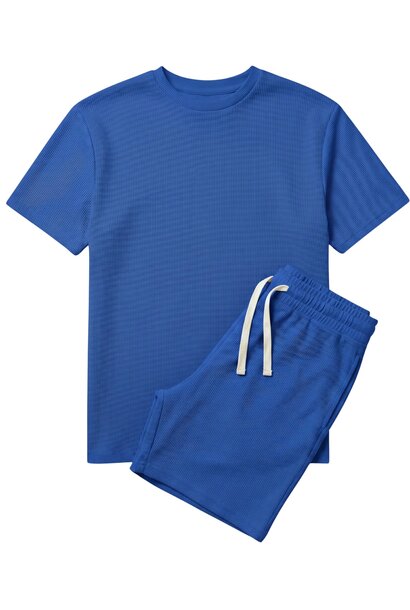 Zomerset Heren - Oversized T shirt en Shorts Heren - Twinset - GB-918 - Blauw