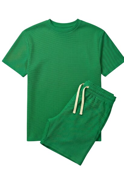 Zomerset Heren - Oversized T shirt en Shorts Heren - Twinset - GB-918 - Groen