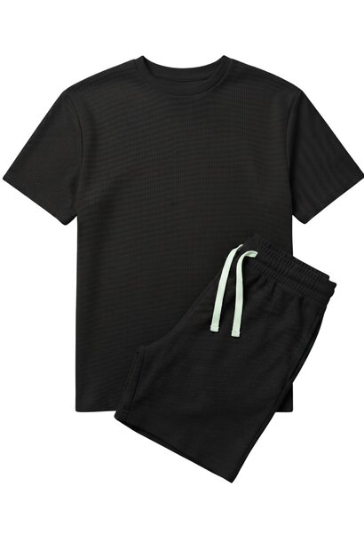 Zomerset Heren - Oversized T shirt en Shorts Heren - Twinset - GB-918 - Zwart