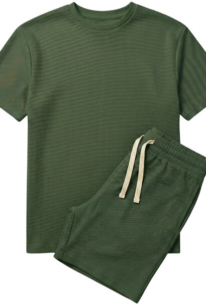 Zomerset Heren - Oversized T shirt en Shorts Heren - Twinset - GB-918 - Army Groen