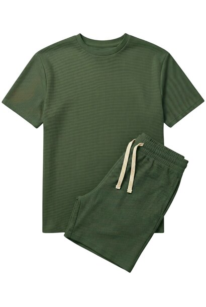 Zomerset Heren - Oversized T shirt en Shorts Heren - Twinset - GB-918 -  Army Groen