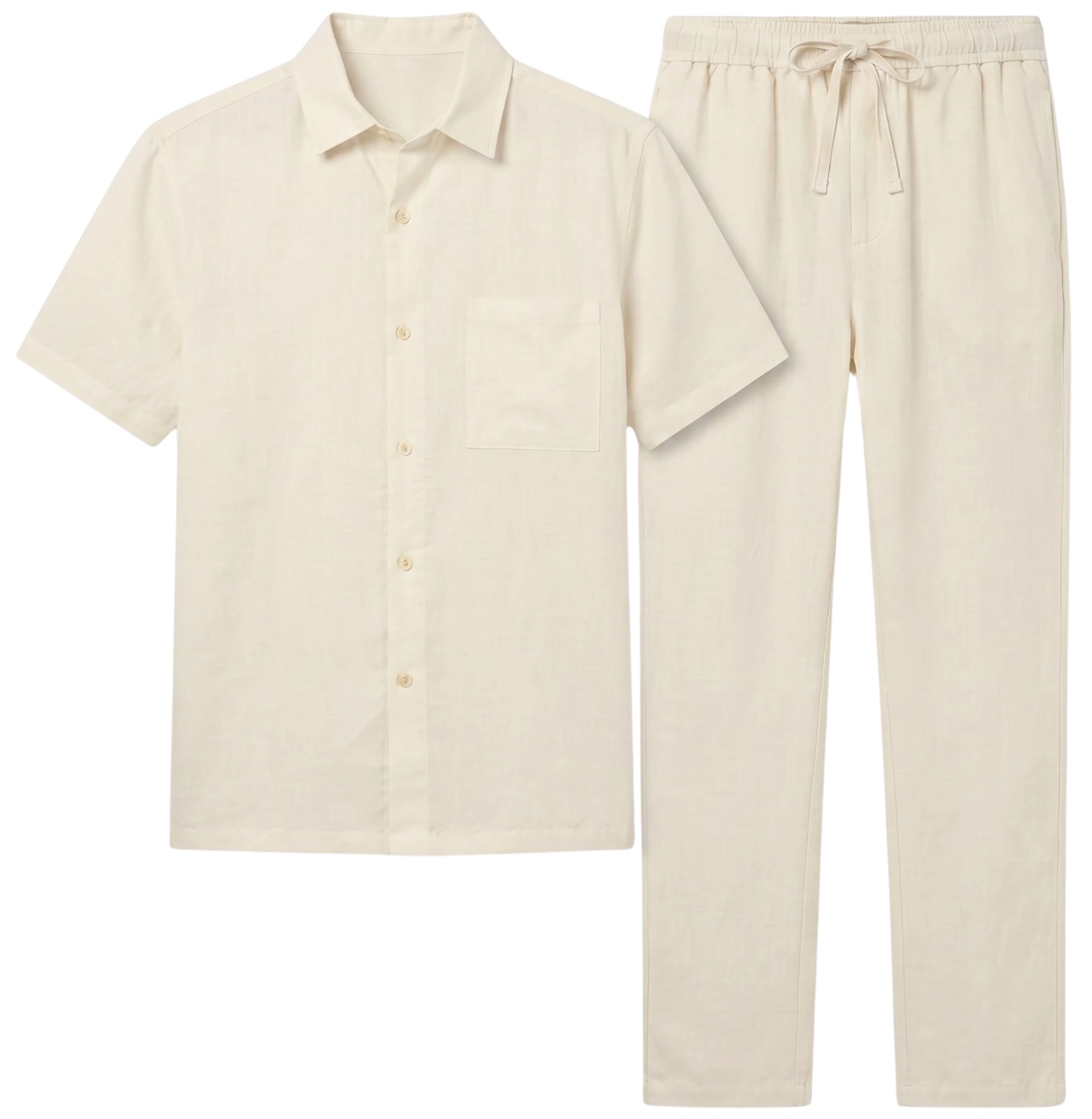 Oversized Zomerset Heren - Linnen Broek Heren - Linnen Overhemd Heren - GB7165 - Beige-1