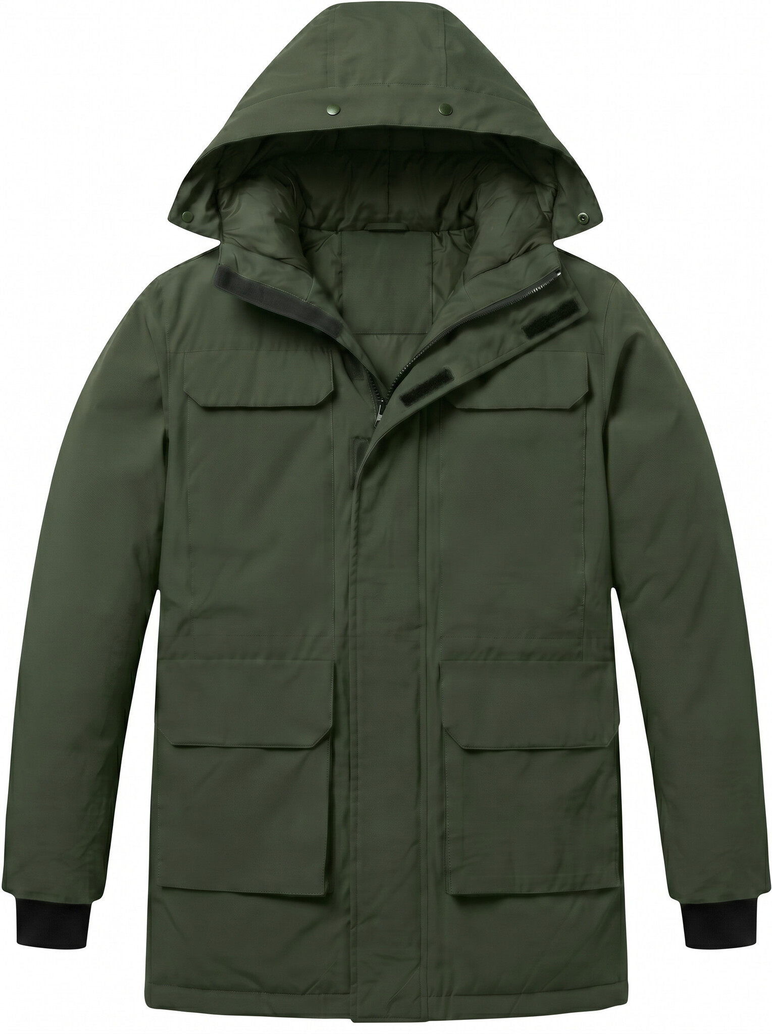 Lange jas Heren - Heren Winterjassen - LF7169 - Groen-1