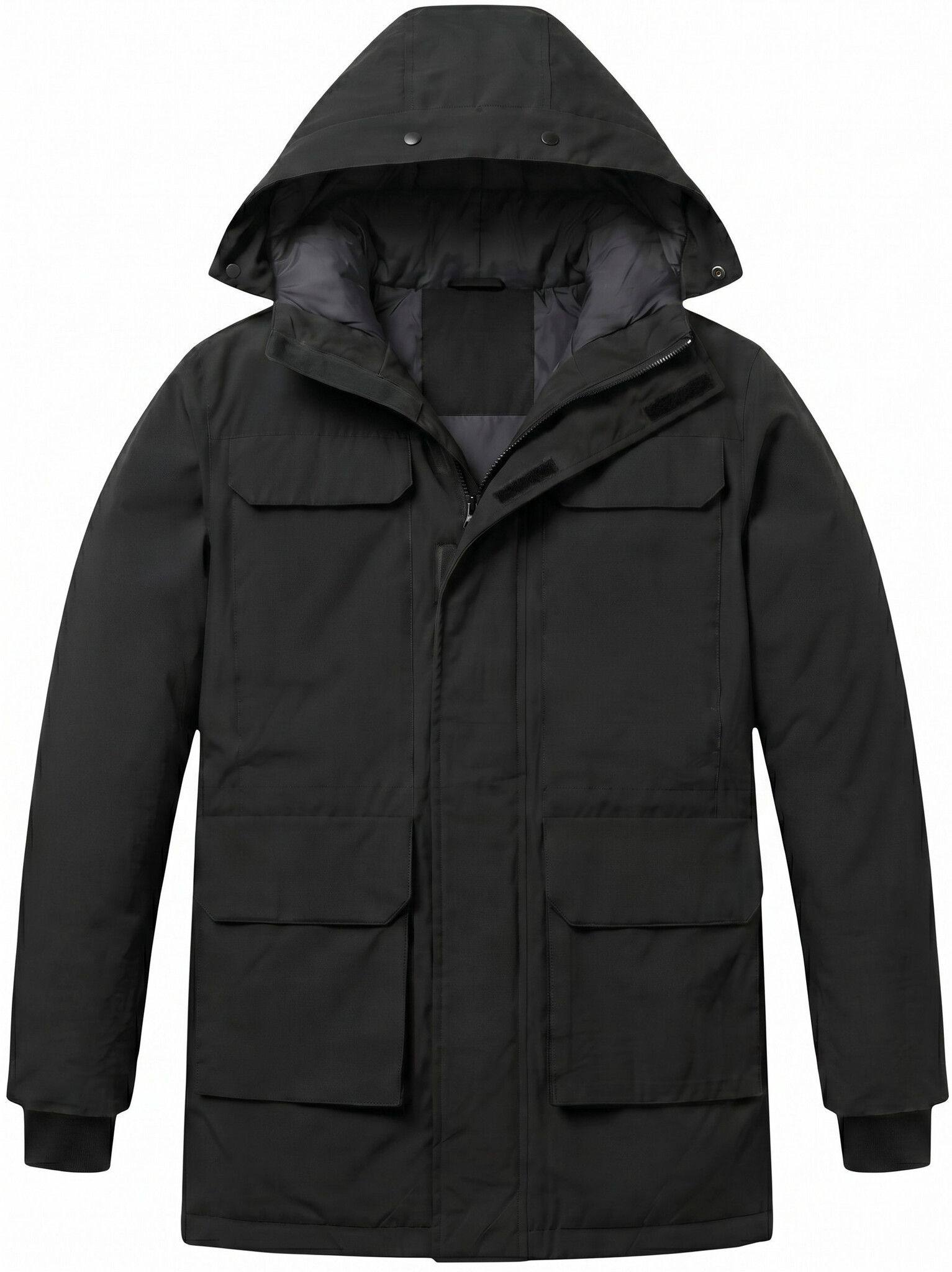Lange jas Heren - Heren Winterjassen - LF7169 - Zwart-1