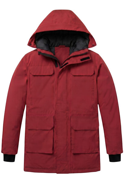 Lange jas Heren - Heren Winterjassen - LF7169 - Rood