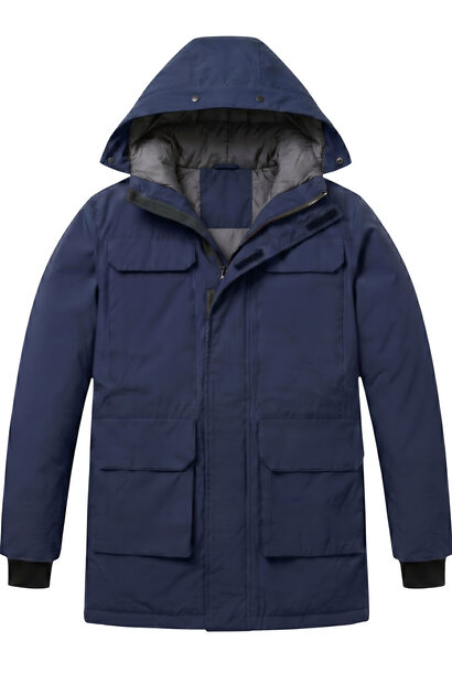 Lange jas Heren - Heren Winterjassen - LF7169 - Blauw