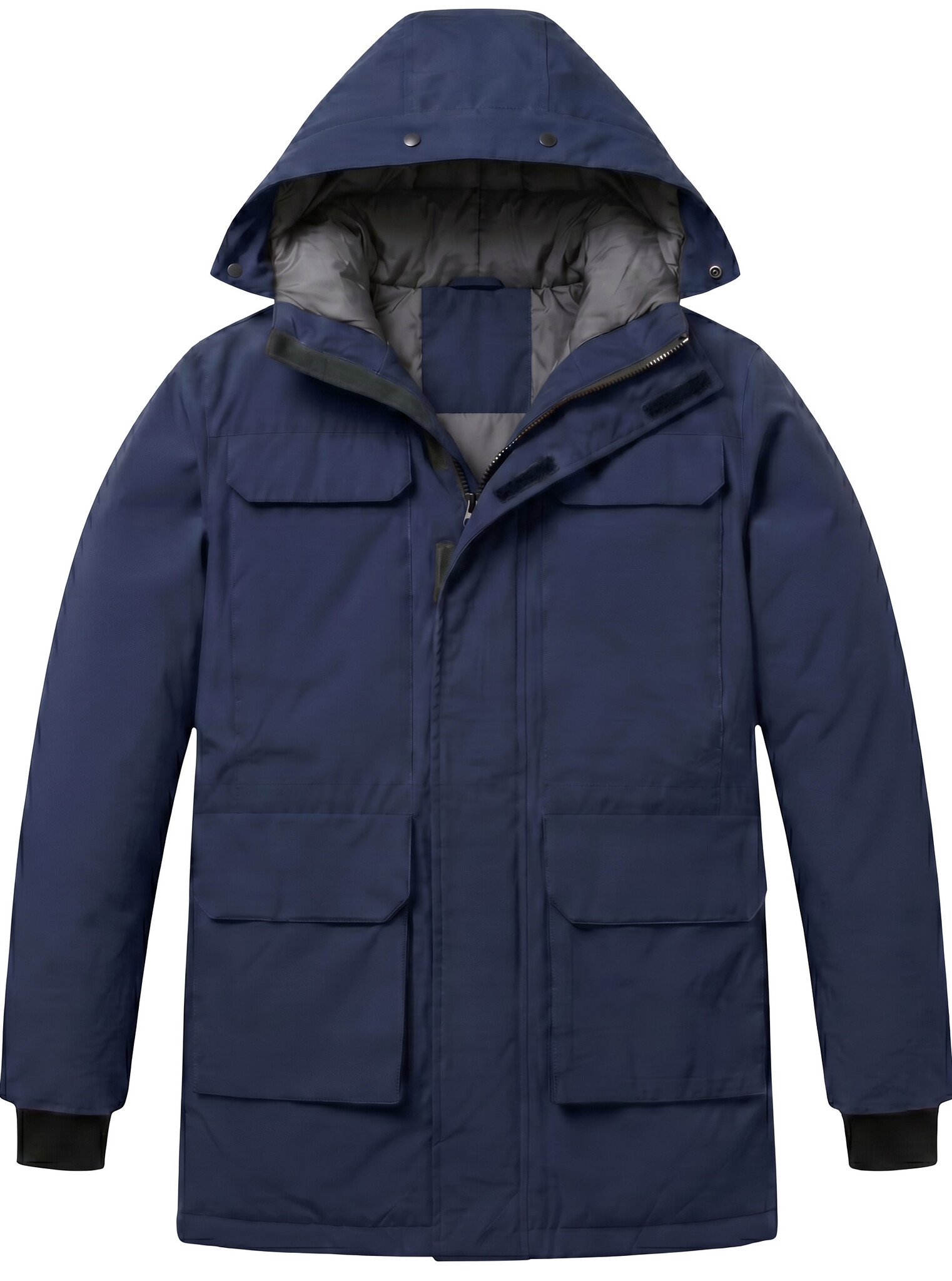 Lange jas Heren - Heren Winterjassen - LF7169 - Blauw-1