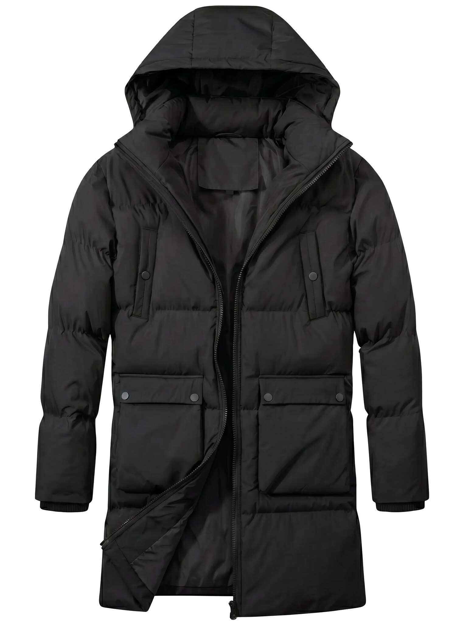 Lange Puffer Jas Heren - Heren Jas Winter - LF3361 - Zwart-2