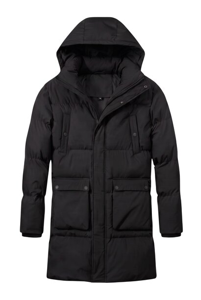 Lange Puffer Jas Heren - Heren Jas Winter - LF3361 - Zwart