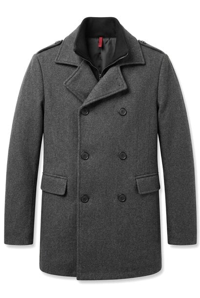 Overcoat Heren - Heren Mantel Halflang - LF805 - Grijs
