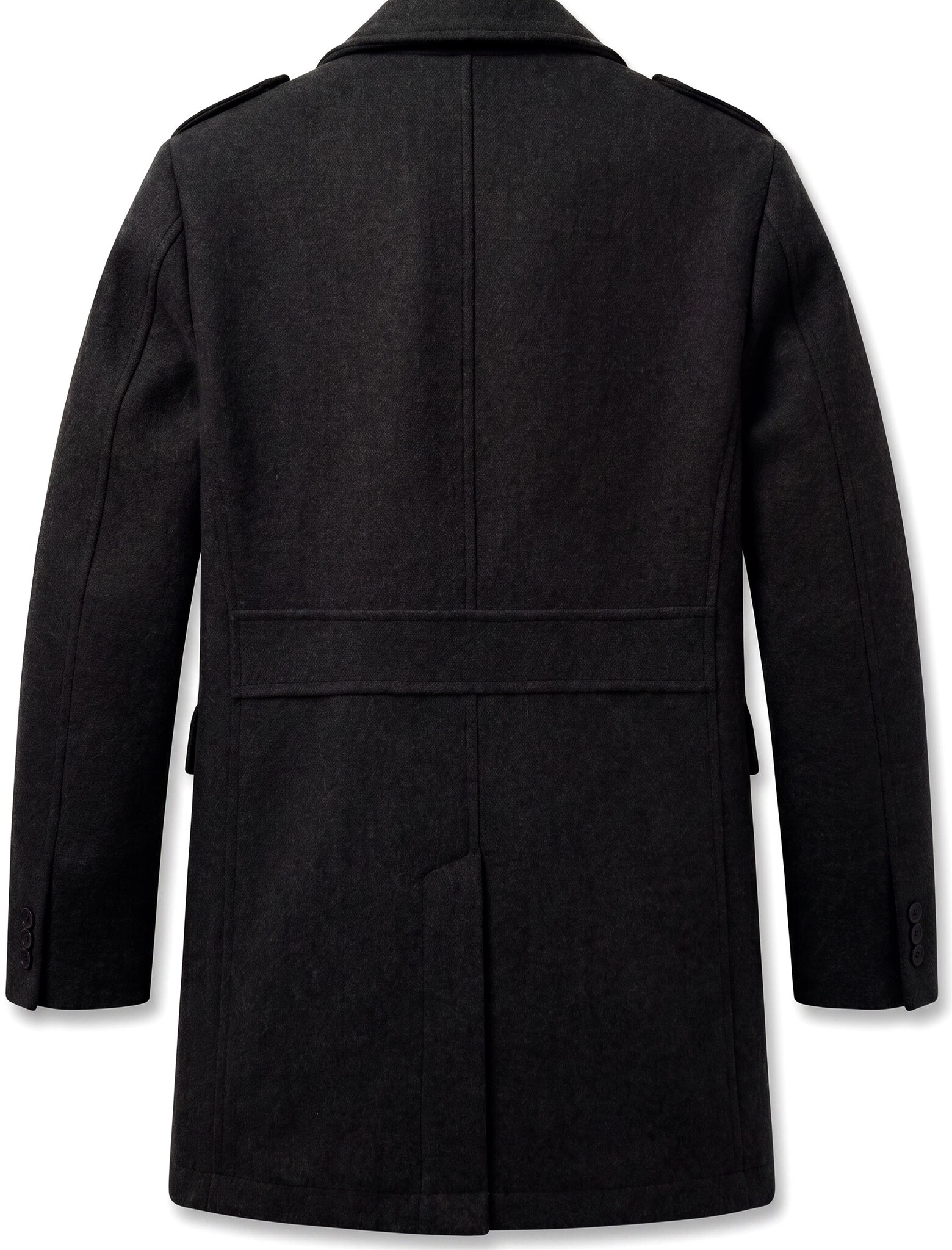 Overcoat Heren - Heren Mantel Halflang - LF805 - Zwart-2