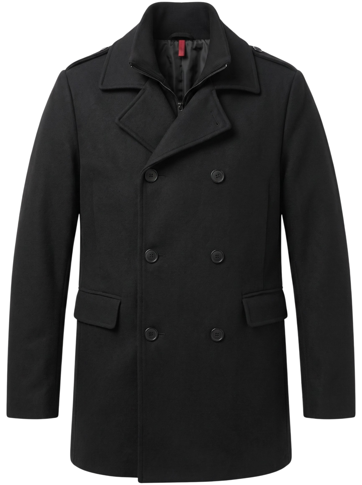 Overcoat Heren - Heren Mantel Halflang - LF805 - Zwart-1