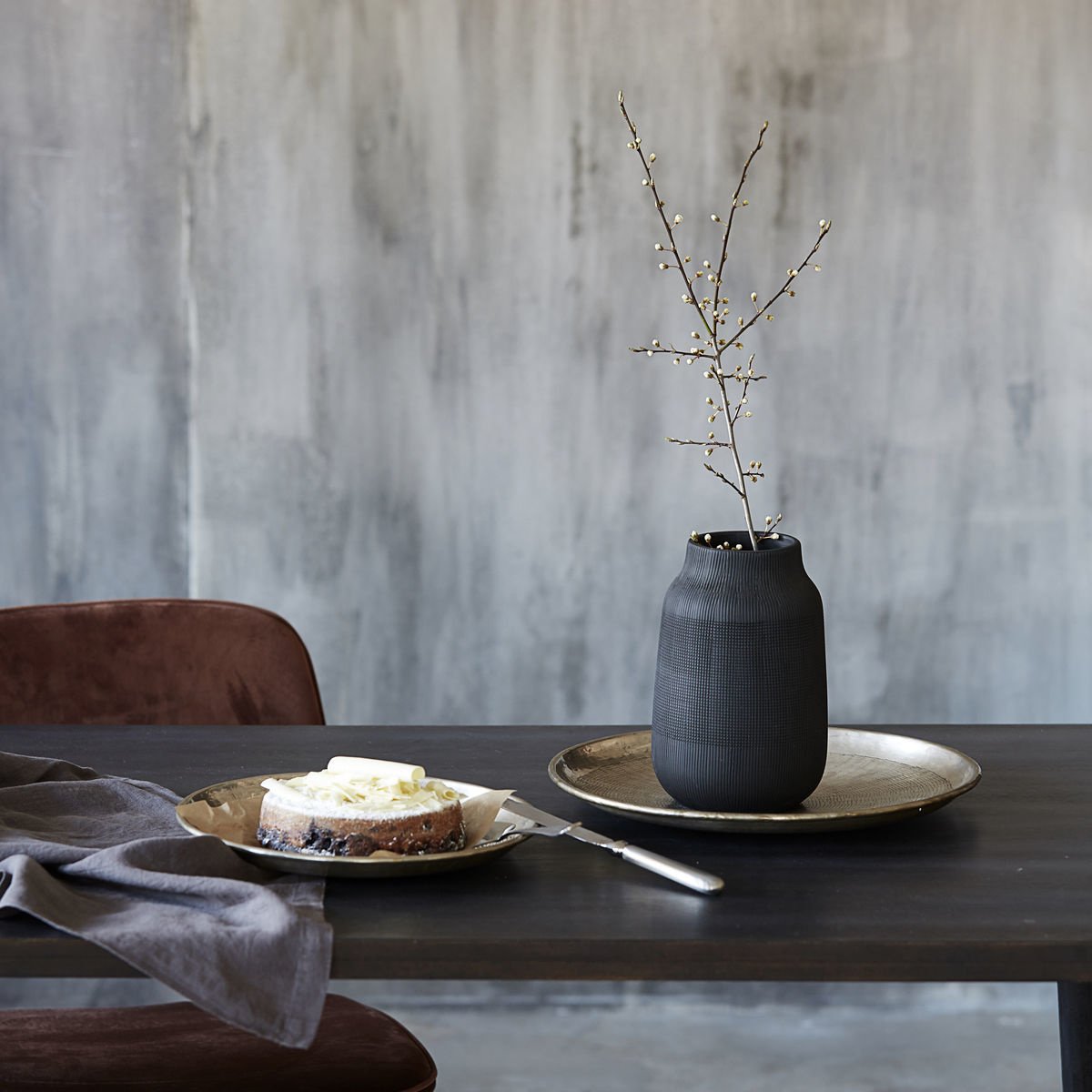 House Doctor vase 'Groove' - stoneware