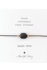 A Beautiful Story Bracelet 'Gemstone Card' - Black Onyx