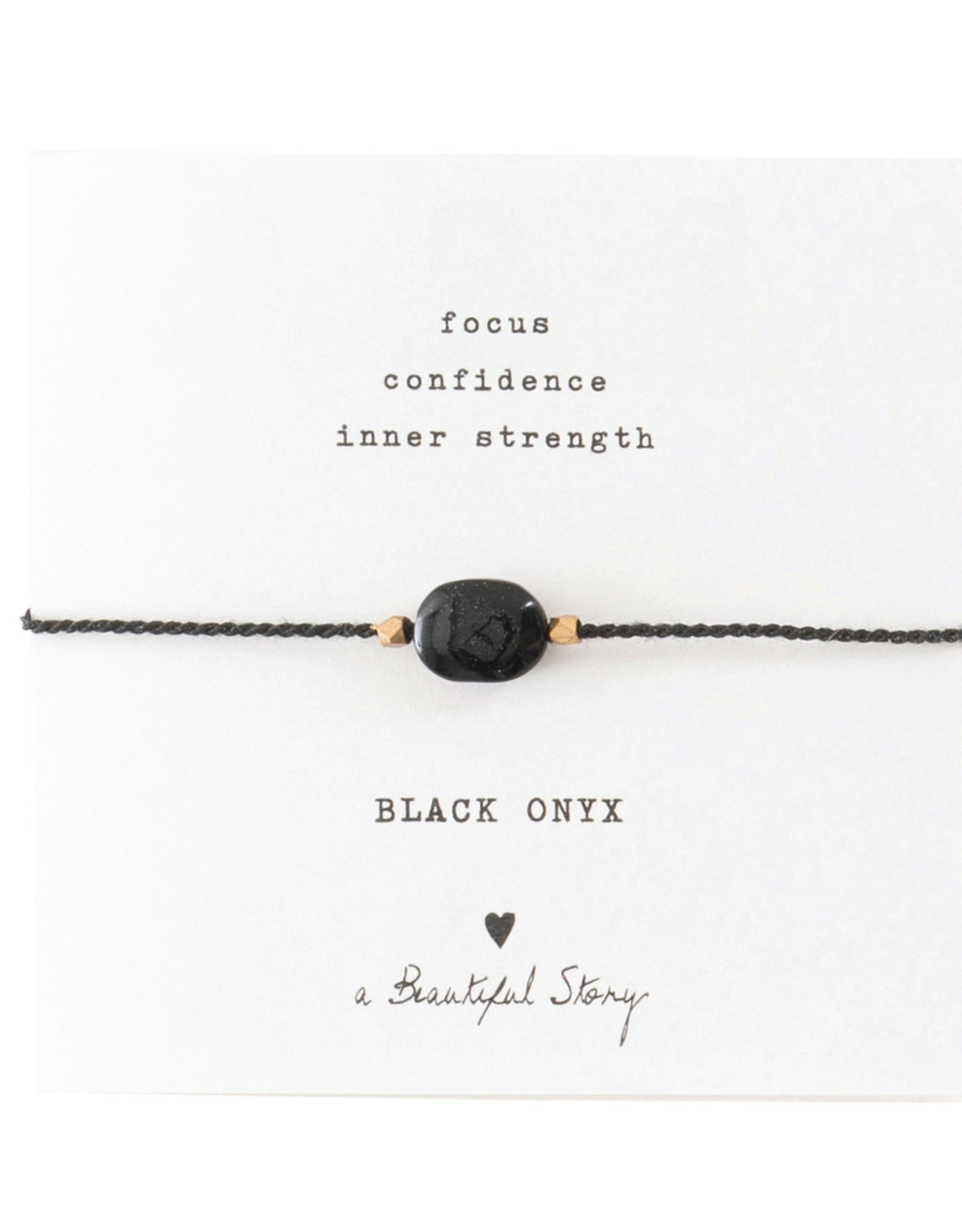 A Beautiful Story Bracelet 'Gemstone Card' - Black Onyx