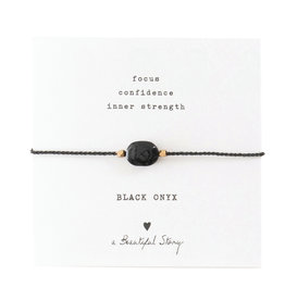 A Beautiful Story Bracelet 'Gemstone Card' - Black Onyx