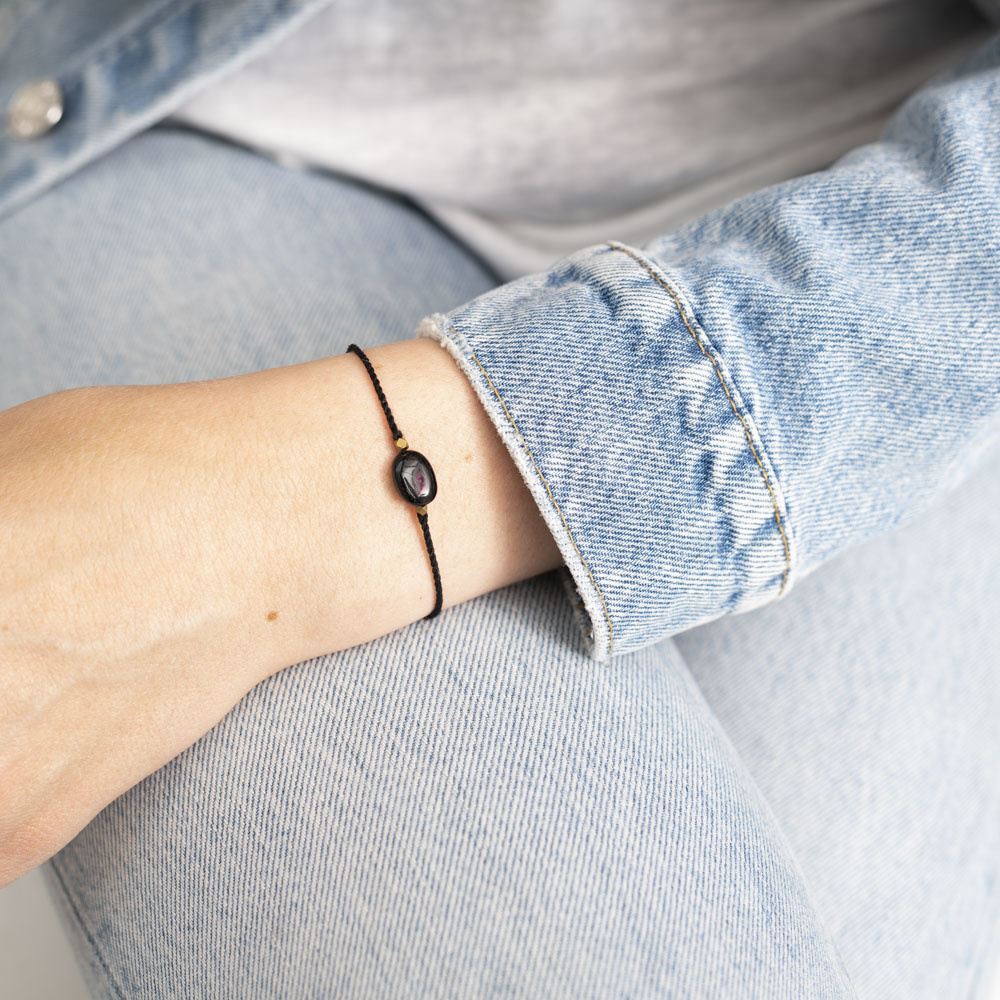 A Beautiful Story Bracelet 'Gemstone Card' - Black Onyx