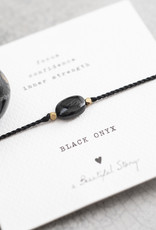 A Beautiful Story Armband 'Gemstone Card' - Black Onyx