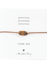 A Beautiful Story Armband 'Gemstone Card' - Tiger Eye