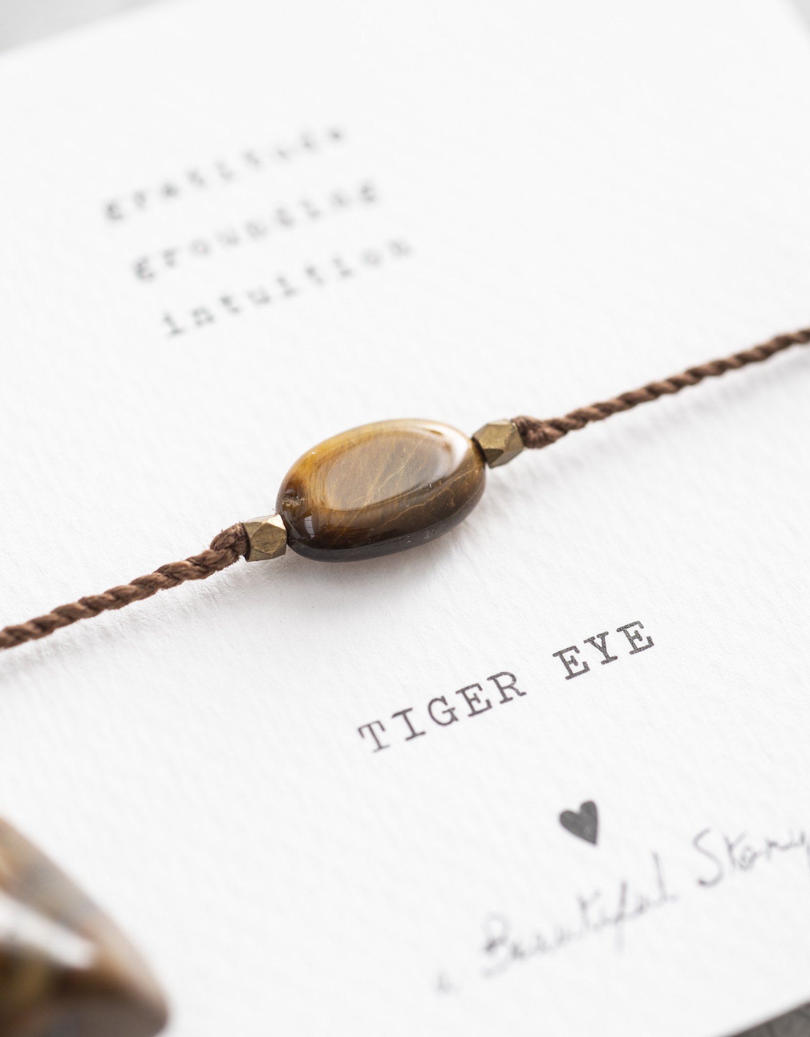 A Beautiful Story Armband 'Gemstone Card' - Tiger Eye