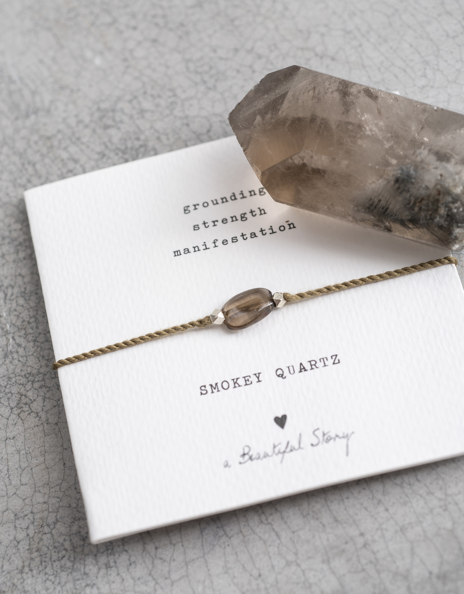 A Beautiful Story Bracelet 'Gemstone Card' - Smokey Quartz