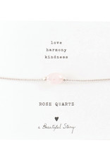 A Beautiful Story Armband 'Gemstone Card' - Rose Quartz