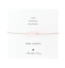 A Beautiful Story Bracelet 'Gemstone Card' - Rose Quartz