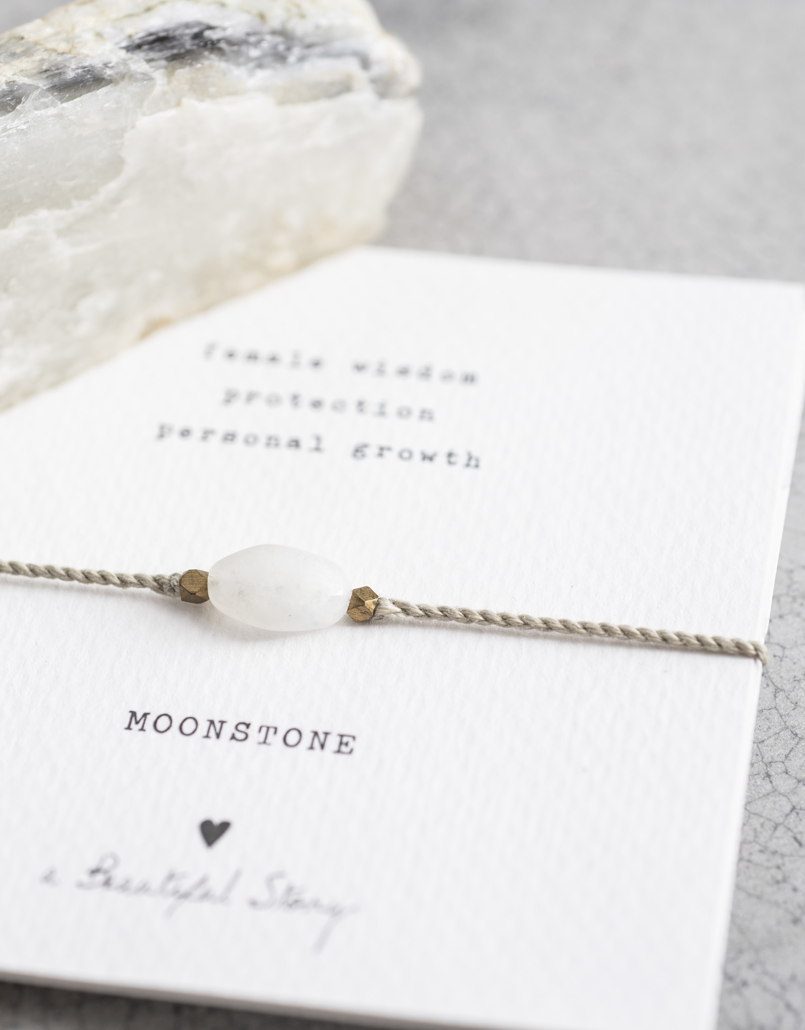 A Beautiful Story Bracelet 'Gemstone Card' - Moonstone