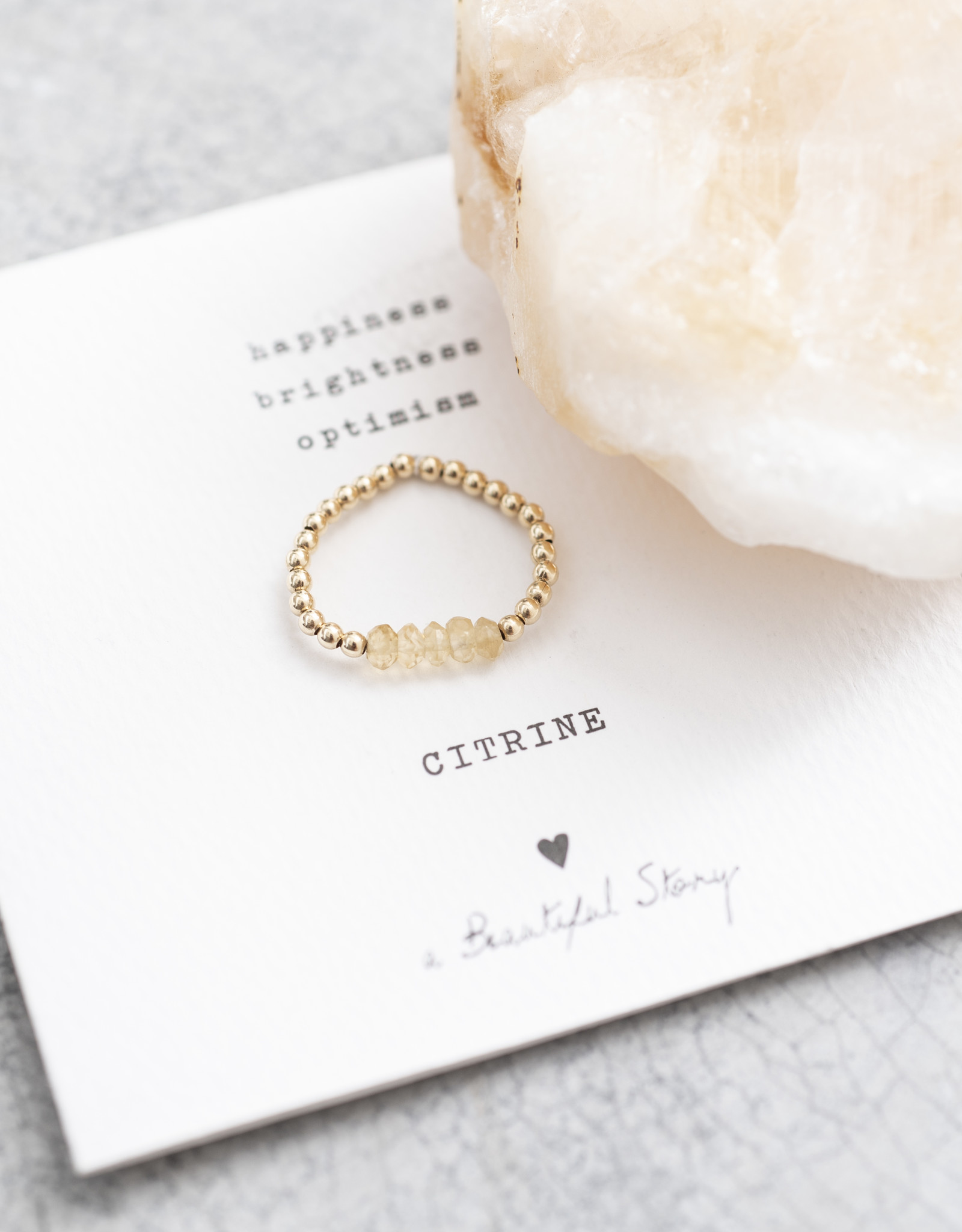 A Beautiful Story Ring 'Beauty' - Citrine Gold