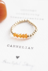 A Beautiful Story Ring 'Beauty' - Carnelian Goud