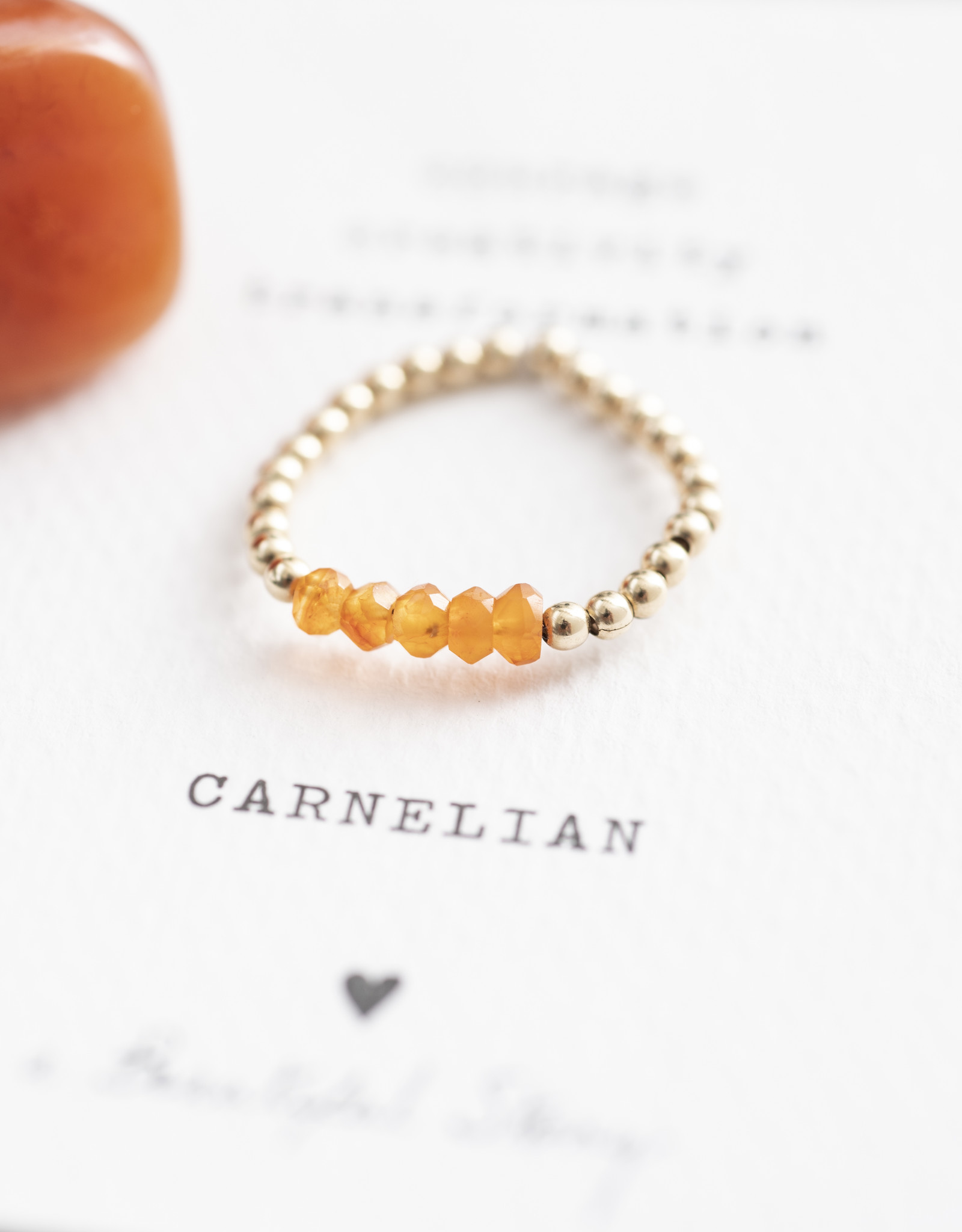 A Beautiful Story Ring 'Beauty' - Carnelian Gold
