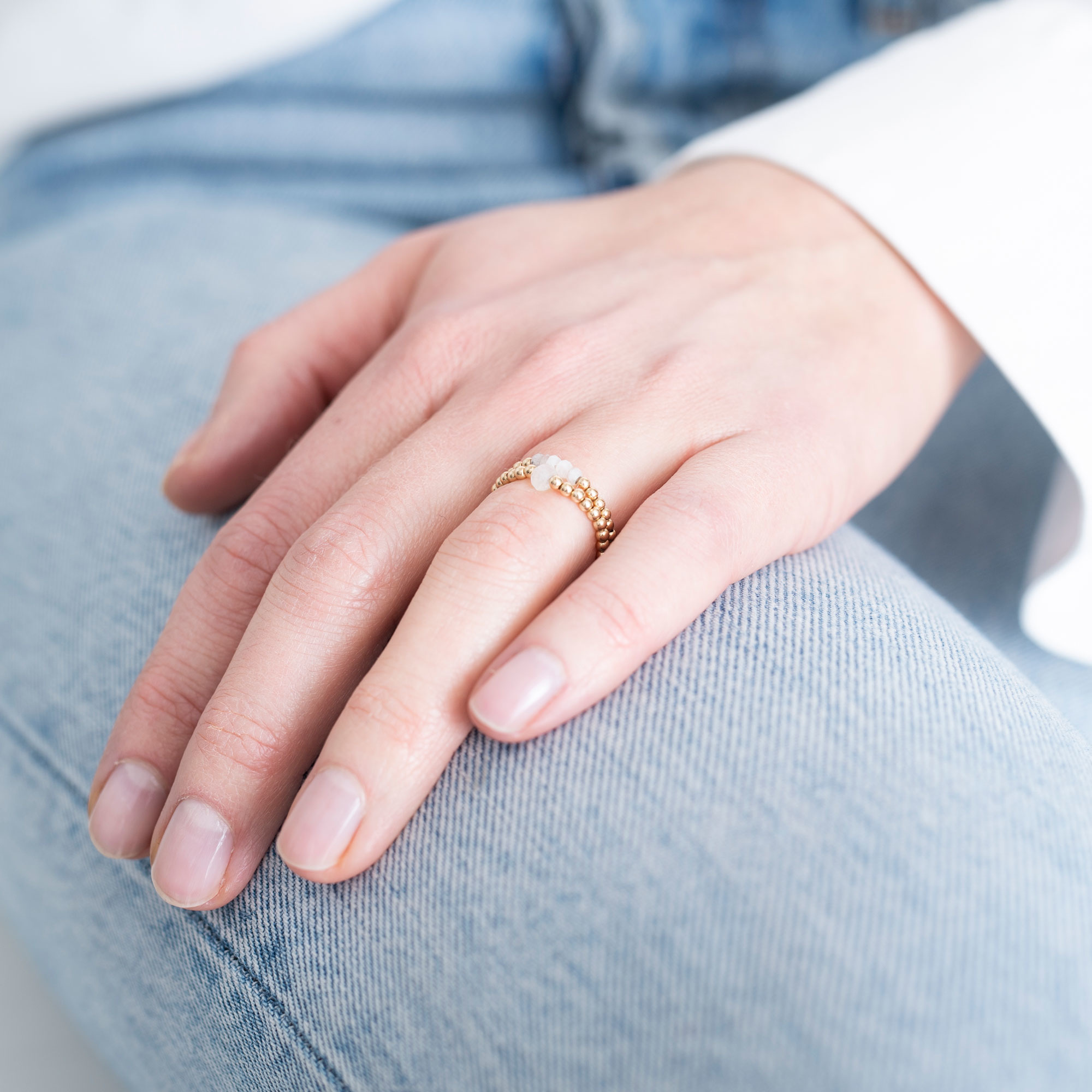 A Beautiful Story Ring 'Beauty' - Moonstone Goud
