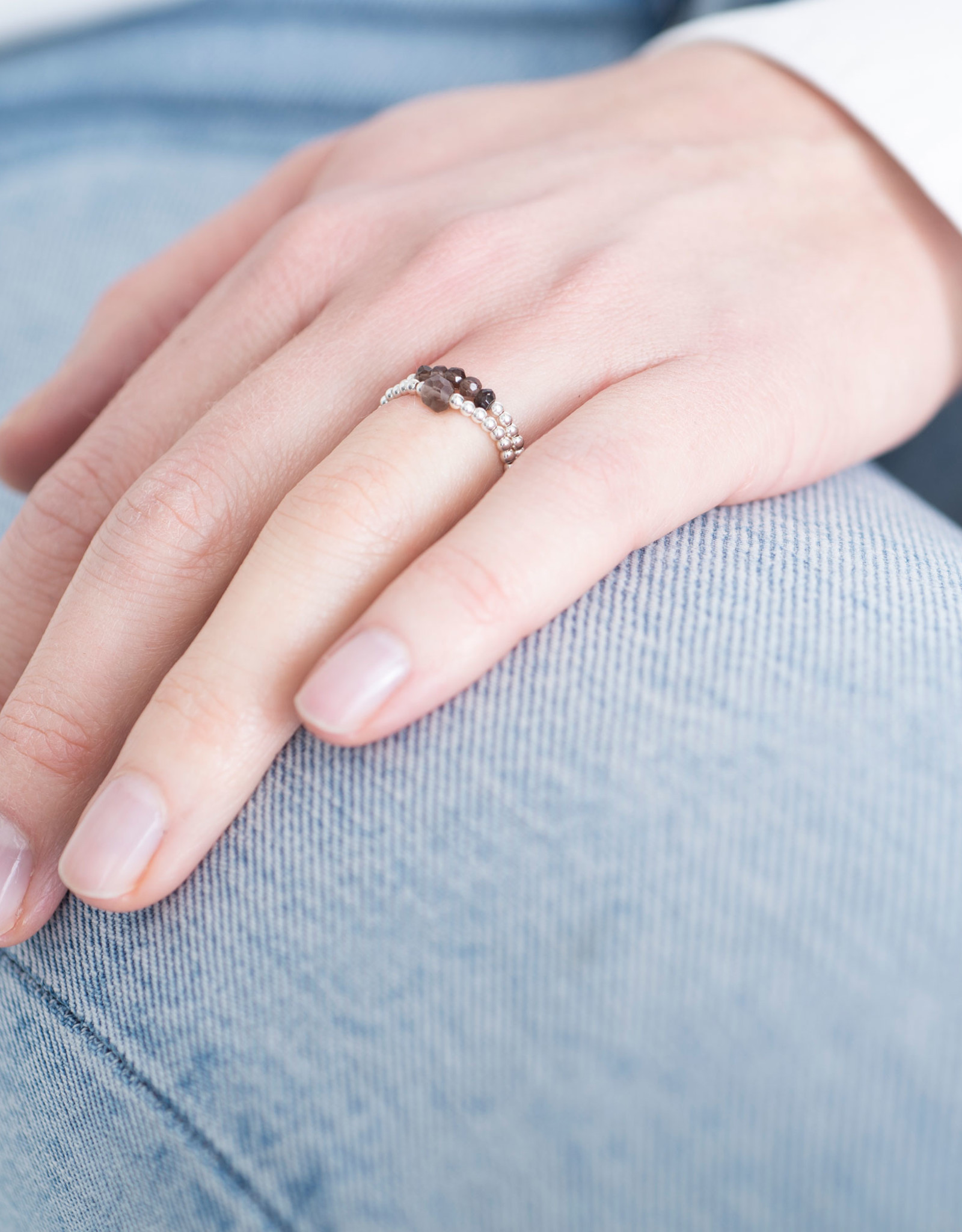 A Beautiful Story Ring 'Beauty' - Smokey Quartz Silver