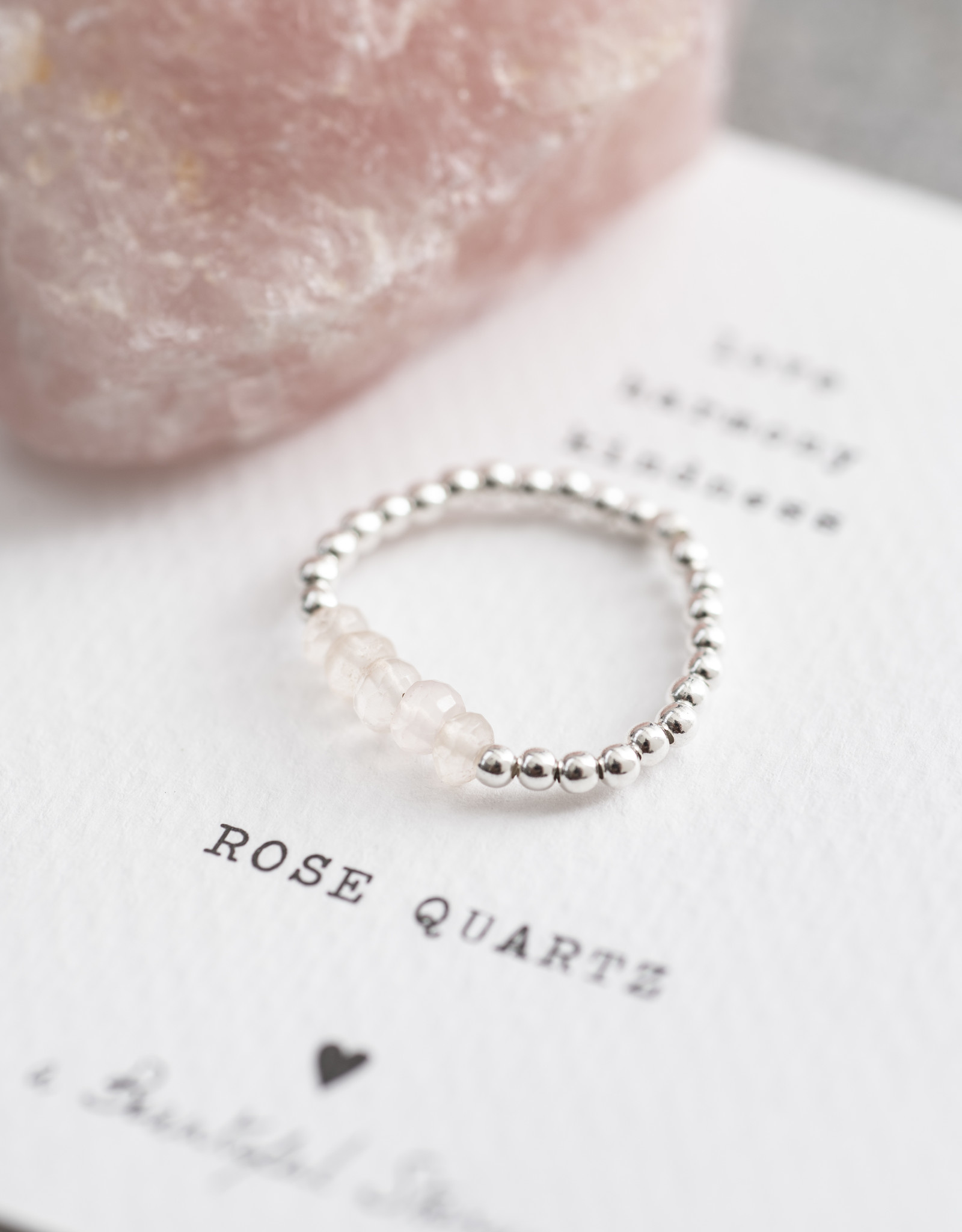 A Beautiful Story Ring 'Beauty' - Rose Quartz Zilver