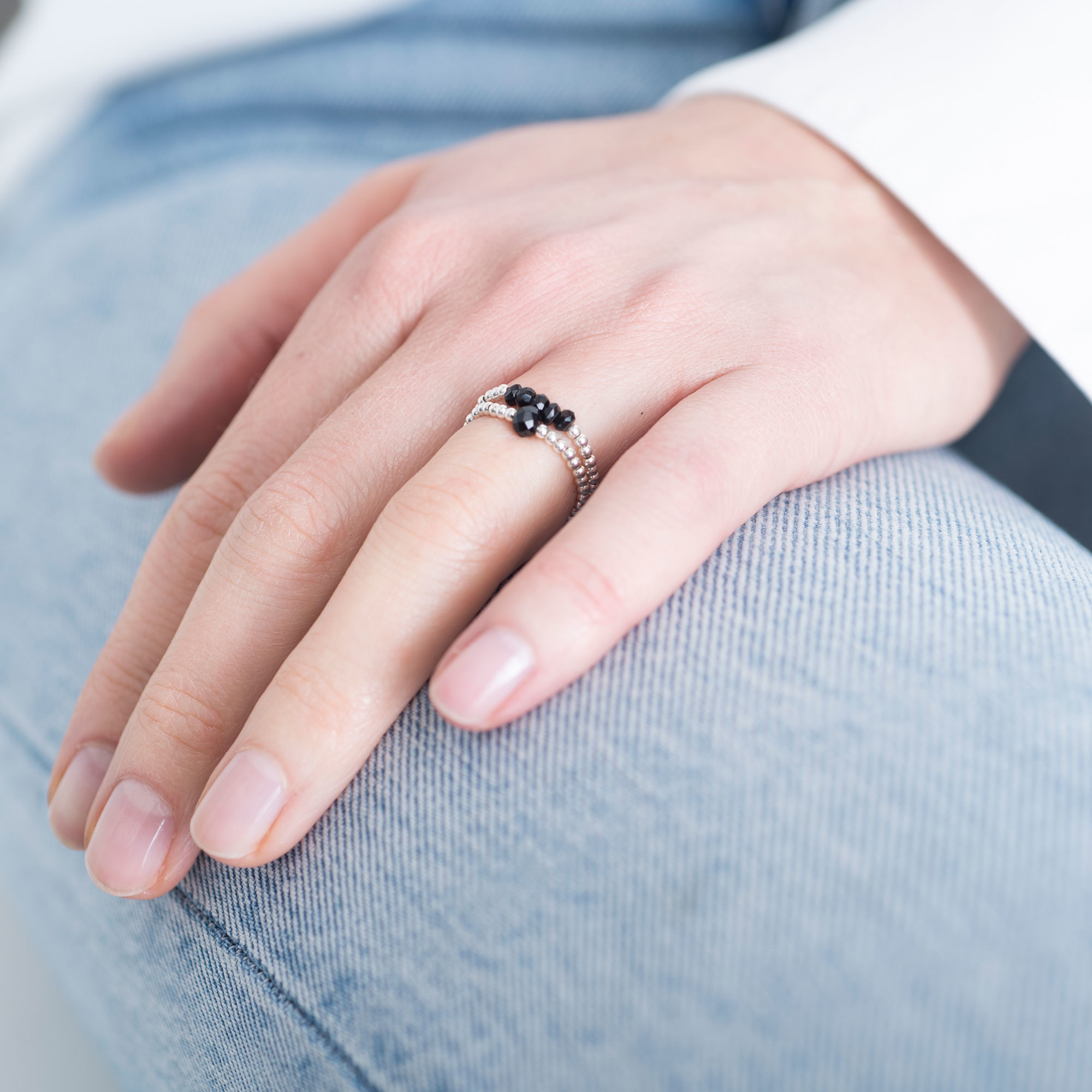 A Beautiful Story Ring 'Beauty' - Black Onyx Silver